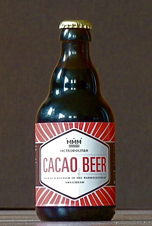 Cacao Beer from the Prael Brewery Amsterdam commissioned by Metropolitan Chocolate C.V.