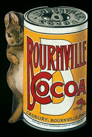 Ephemera collection: QT (Drink) Die-cut leaflet advertising Bournvelle cocoa, Ca. Cadbury Ltd., Bournville. General Collections