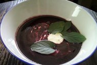 Cold Mulberry Soup With Ginger Yogurt