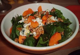 Spinach and persimmon salad