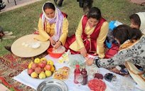 Pomegranate Festival is an annual cultural festival that is held in Goychay, Azerbaijan. Women are making lavash bread