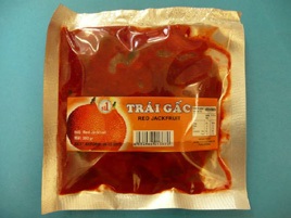 Example of a frozen aril product. Red jackfruit is another name given to gac
